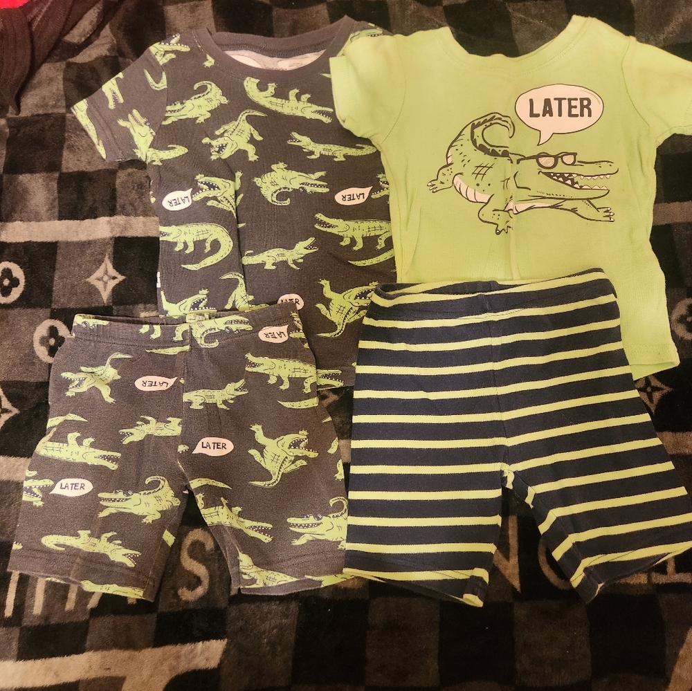 Carter's Striped Green and Blue Pajama Set